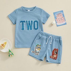 Bluey boy clothes Bluey Second Birthday Bluey Outfit Bingo Clothes Shirt Shorts